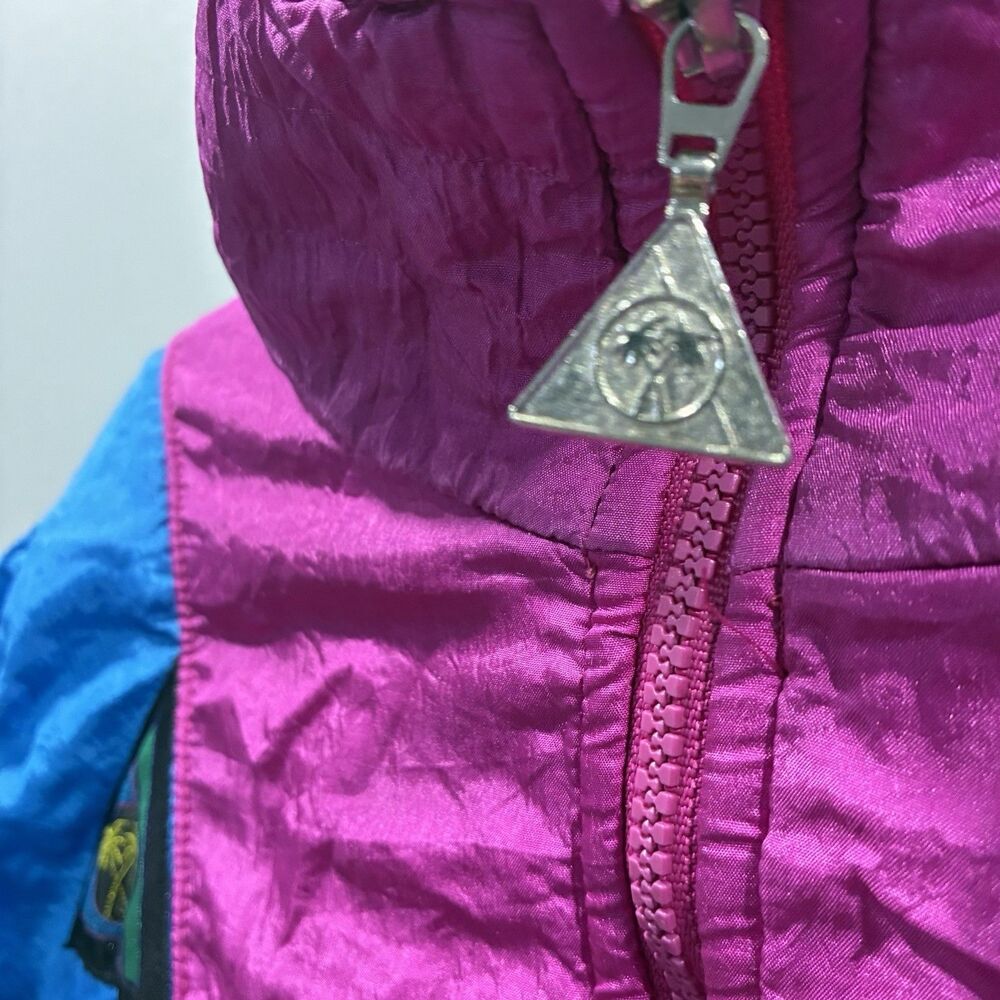 Vintage Casual Isle 90s Colorblock Pullover Jacket Flawed Size L - Picture 3 of 9